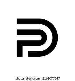 Monogram PD on isolated white background. Initials, Alphabet, Letters DP, PD Logo Emblem, Monogram.