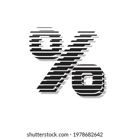 monogram percent sign symbol effect design vector