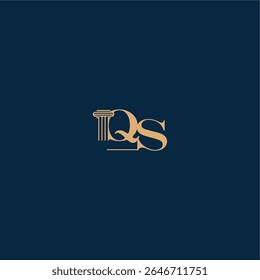 mit Monogramm und Säulenkonzept elegantes Anwaltsdesign QS klassisches Recht Logo Brief