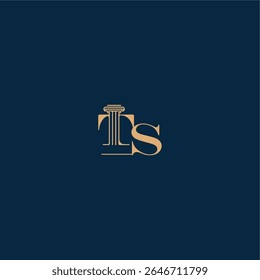 com monograma e conceito de pilar de elegante design de advogado carta logotipo de lei de classe TS