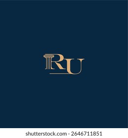 com monograma e conceito pilar de elegante design advogado RU classy law logotipo carta