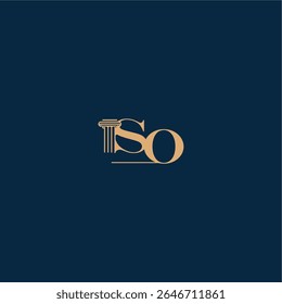 com monograma e conceito de pilar de design elegante advogado carta logotipo SO classy law