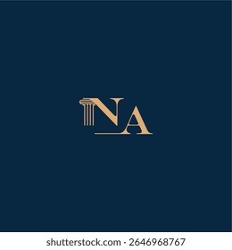 with monogram and pillar concept of elegant attorney design NA classy law logo letter