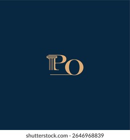 com monograma e conceito pilar de elegante design de advogado PO classy law logotipo carta