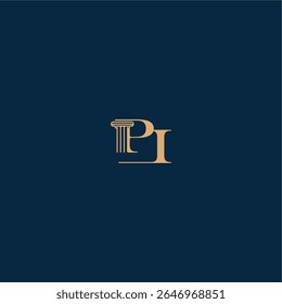 com monograma e conceito pilar de elegante design advogado PI classy law logotipo carta