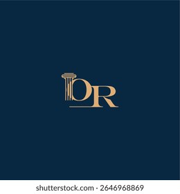 with monogram and pillar concept of elegant attorney design OR classy law logo letter