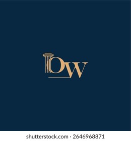 com monograma e conceito pilar de elegante design advogado OW classy law logotipo carta