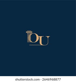 com monograma e conceito de pilar de elegante design de advogado ou letra de logotipo de lei classy