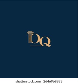 with monogram and pillar concept of elegant attorney design OQ classy law logo letter