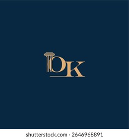 com monograma e conceito de pilar de design elegante advogado carta logotipo de lei classe OK