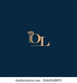 com monograma e conceito pilar de elegante design advogado OL classy law logotipo carta