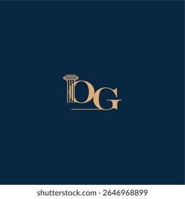 with monogram and pillar concept of elegant attorney design OG classy law logo letter