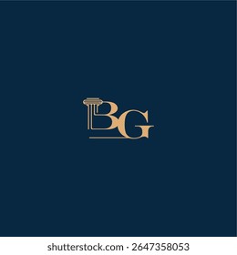 with monogram and pillar concept of elegant attorney design BG classy law logo letter