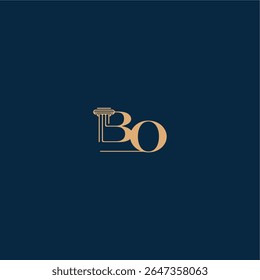 with monogram and pillar concept of elegant attorney design BO classy law logo letter