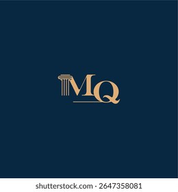 with monogram and pillar concept of elegant attorney design MQ classy law logo letter