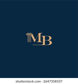com monograma e conceito pilar de elegante design advogado MB classy law logotipo carta