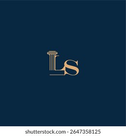 com monograma e conceito de pilar de elegante design advogado LS classy law logotipo carta