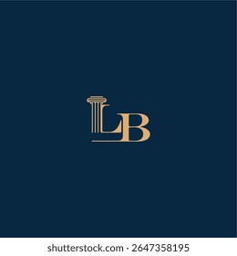 mit Monogramm und Säulenkonzept elegantes Anwaltsdesign LB klassisches Recht Logo Brief