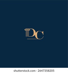 con el monograma y el concepto del pilar del diseño elegante del abogado Letra clásica del logotipo de la ley de DC