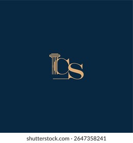 mit Monogramm und Säulenkonzept elegantes Anwaltsdesign CS klassisches Recht Logo Brief
