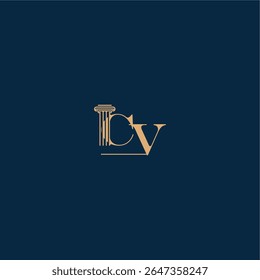 com monograma e conceito pilar de elegante design advogado CV classy law logotipo carta