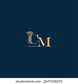 com monograma e conceito pilar de elegante design advogado CM classy law logotipo carta