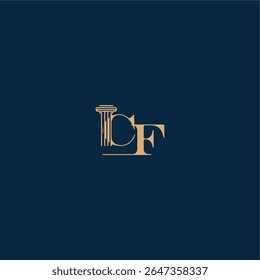 with monogram and pillar concept of elegant attorney design CF classy law logo letter