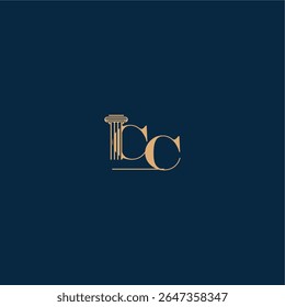 with monogram and pillar concept of elegant attorney design CC classy law logo letter