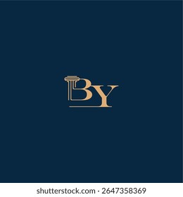 with monogram and pillar concept of elegant attorney design BY classy law logo letter