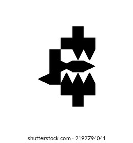 monogram pixel logo in business or other