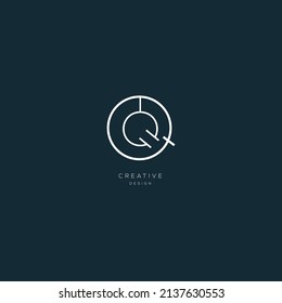 Letra de diseño de icono premium monograma QQ