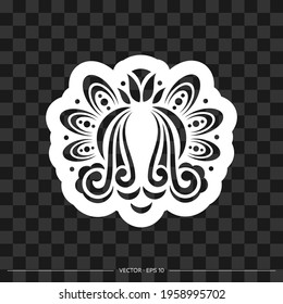 Monogram print retro baroque style. Vector 