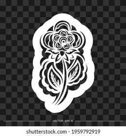 Monogram print retro baroque style. Vector illustration
