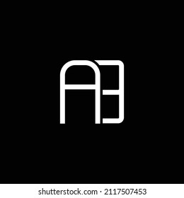Monogram and professional initial letter AB BA logo design on black background