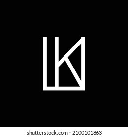 Monogramm und professioneller Anfangsbuchstabe UK Logo Design auf schwarzem Hintergrund.