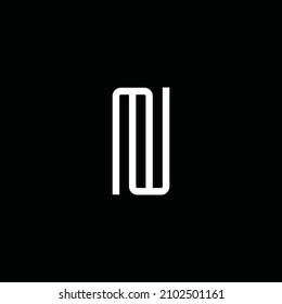 Monogram and professional initial letter WM MW logo design on black background