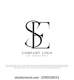 Monogram And Professional SE, ES Letter Logo Design