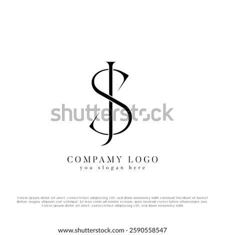 Monogram And Professional SJ, JS Letter Logo Design
