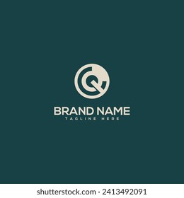 Monograma profesional carta única plantilla de diseño del logotipo CQ QC. Logo de Inicials Business.