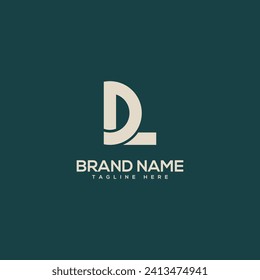 Monogram professional unique letter DL LD logo design template. Initials Business logo.