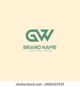 Monogram professional unique letter GW WG logo design template. Initials Business logo.