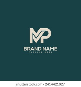 Monogram professional unique letter MP PM logo design template. Initials Business logo.
