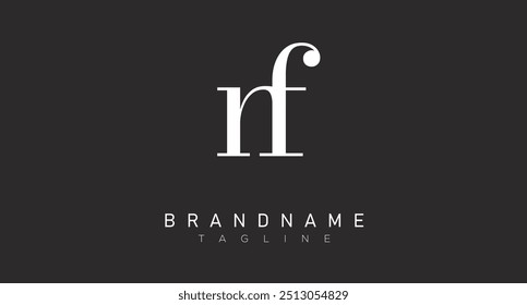 Monogram professional unique letter NF FN logo design template. Initials Business logo.