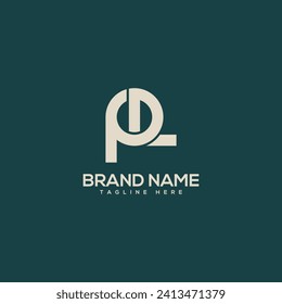 Monogram professional unique letter PL LP logo design template. Initials Business logo.