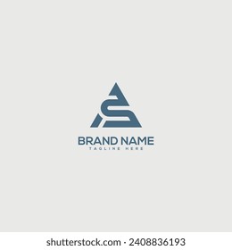 Monogram professional unique letter AS SA logo design template. Initials Business logo.