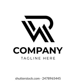 Monogram professional unique letter WR RW logo design template. Initials Business logo.
