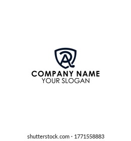 monogram a and r combination of protective markings. Line art logo design. Symbolizes reliability, safety, power, security.