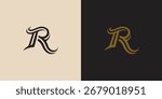 Monogram R logo in elegant and vintage style, nice design for any business and company.