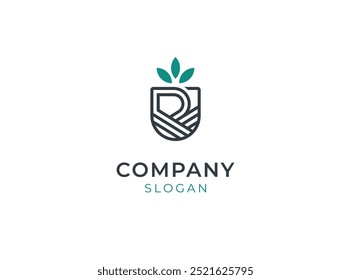 Monograma R logotipo natureza, floresta, folha, bambu. Revitalizar vetor de logotipo