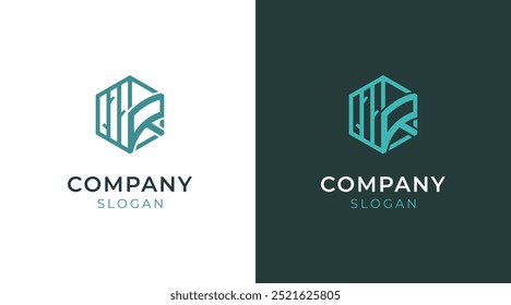 Monogram R logo nature, forest, leaf, bamboo. Revitalize logo vector